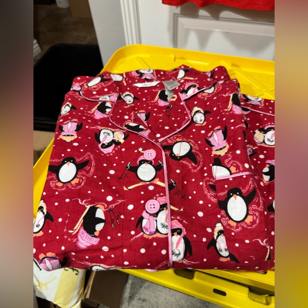 SOLD Adonna Red Penguin Pajama Set